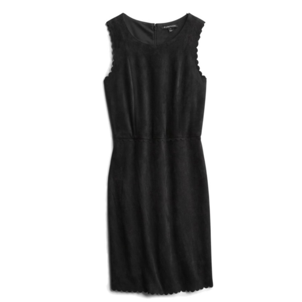 NWT 41 Hawthorne Linda scallop faux suede dress